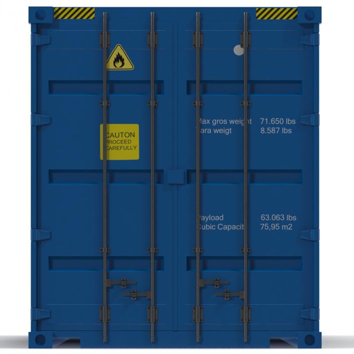 3D model 40 ft High Cube Container Blue