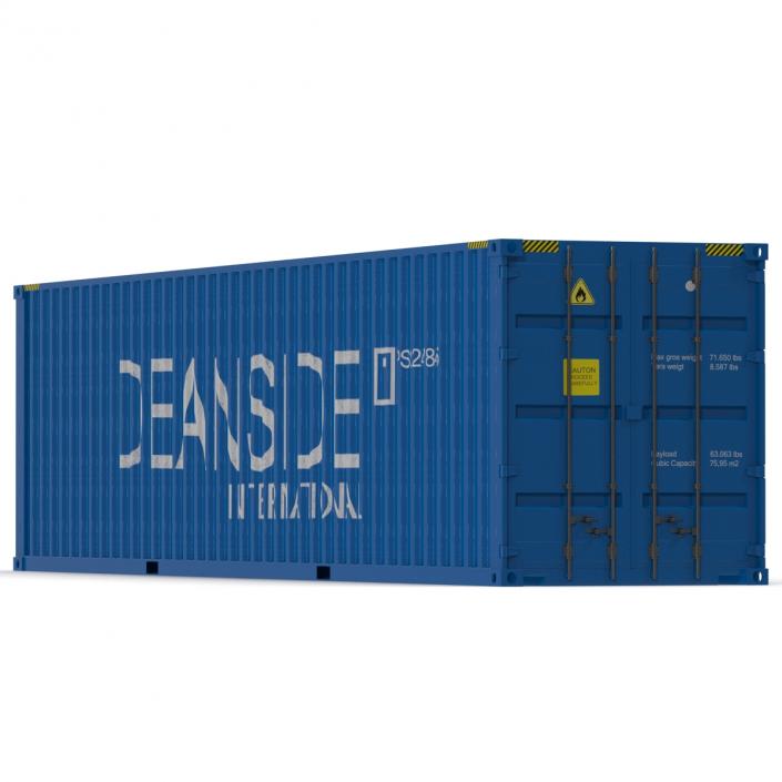 3D model 40 ft High Cube Container Blue