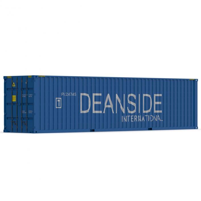 3D model 40 ft High Cube Container Blue