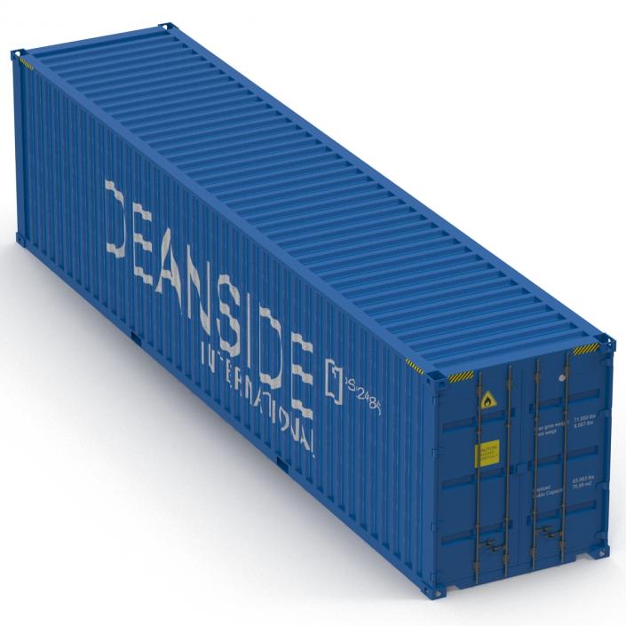 3D model 40 ft High Cube Container Blue