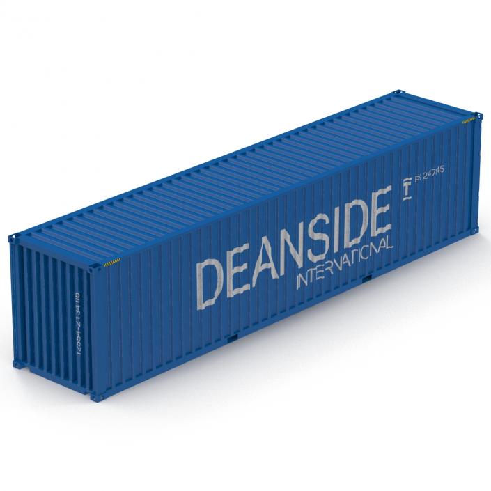 3D model 40 ft High Cube Container Blue