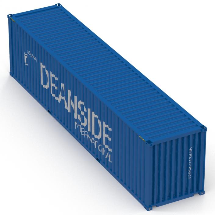 3D model 40 ft High Cube Container Blue