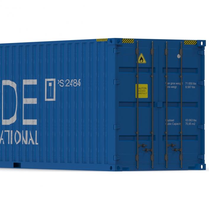 3D model 40 ft High Cube Container Blue