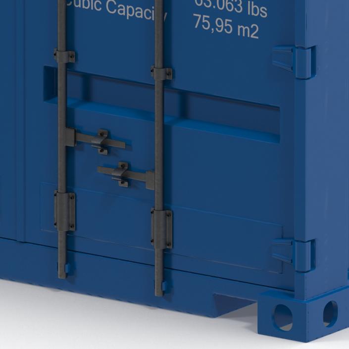 3D model 40 ft High Cube Container Blue