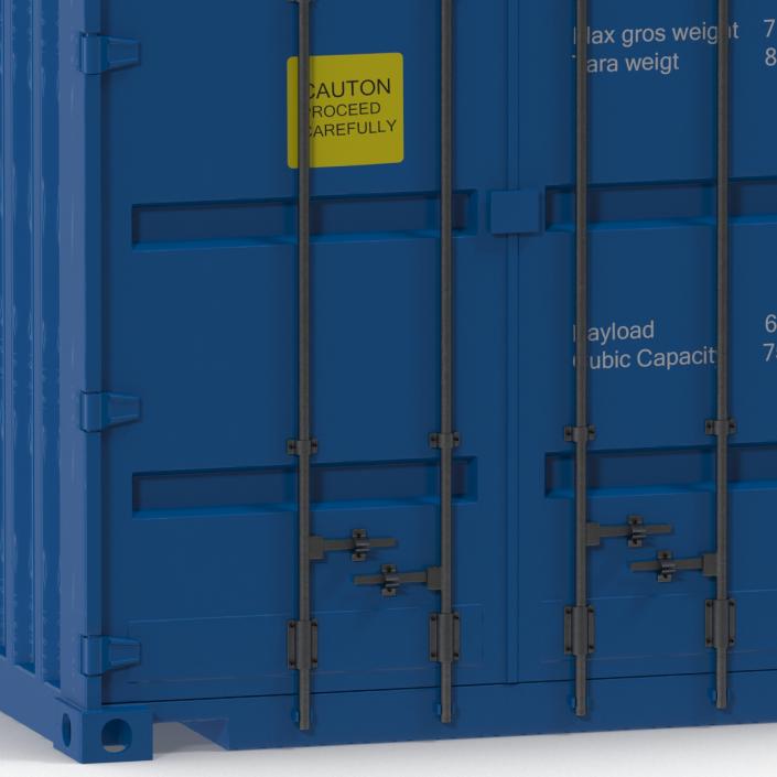 3D model 40 ft High Cube Container Blue