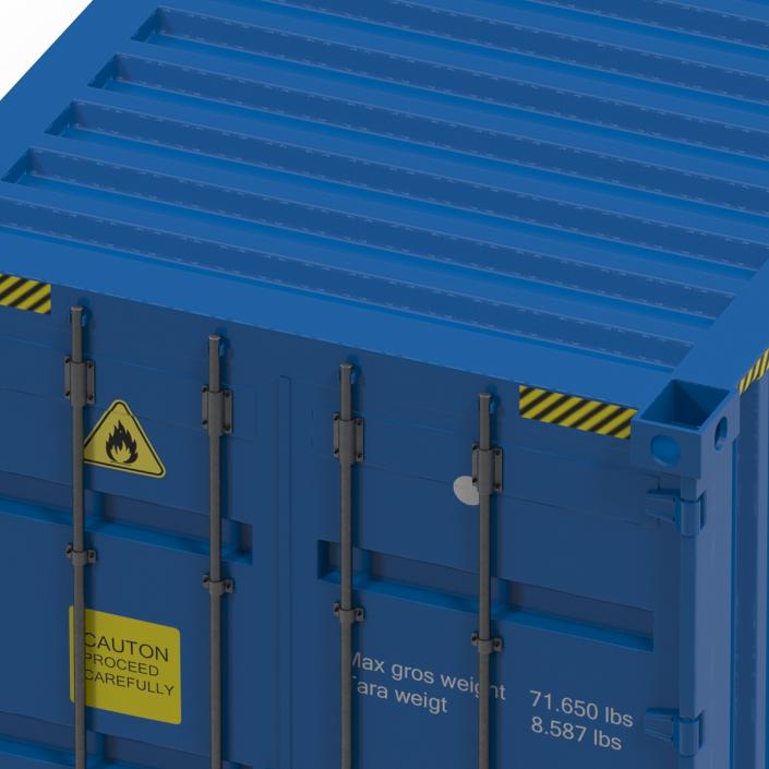 3D model 40 ft High Cube Container Blue