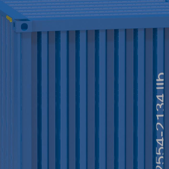 3D model 40 ft High Cube Container Blue