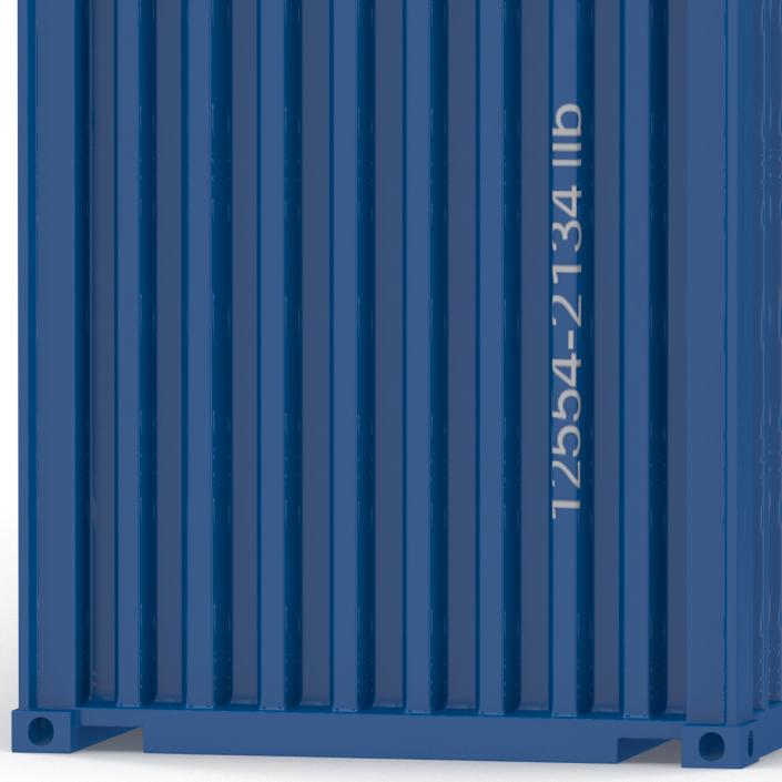 3D model 40 ft High Cube Container Blue