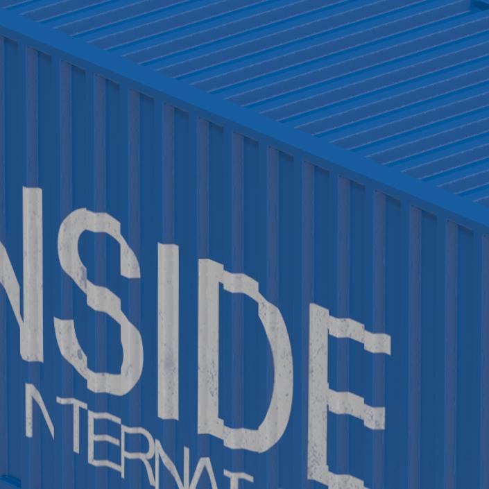 3D model 40 ft High Cube Container Blue