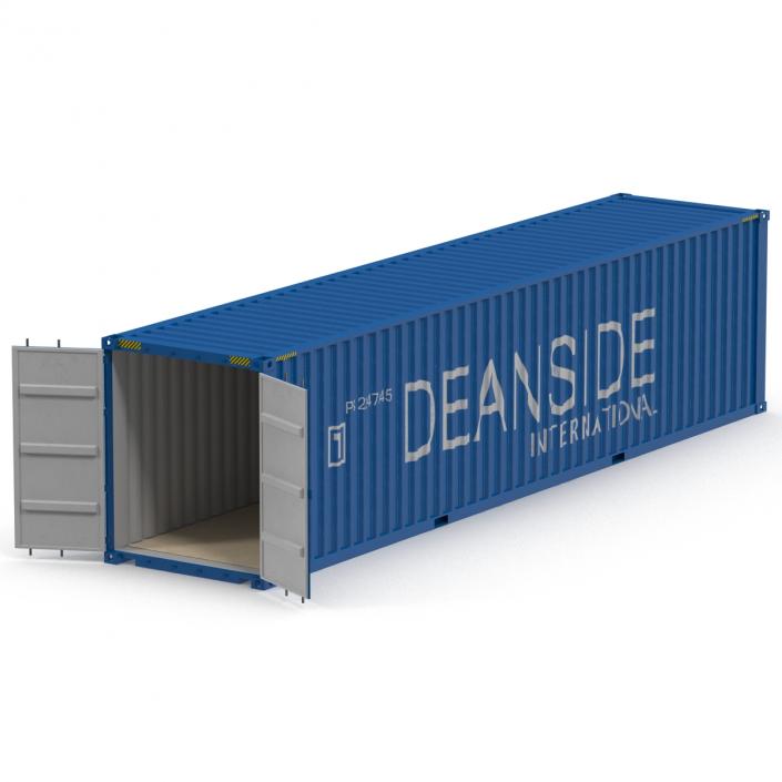 3D model 40 ft High Cube Container Blue