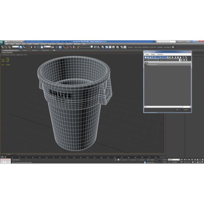 Plastic Garbage Can 3D model