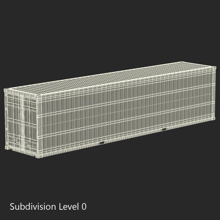 3D model 40 ft High Cube Container Blue