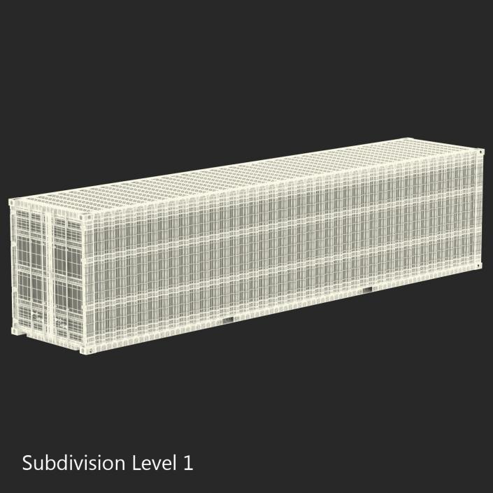 3D model 40 ft High Cube Container Blue