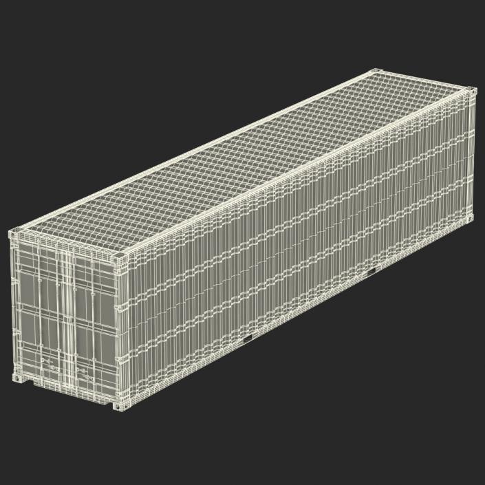 3D model 40 ft High Cube Container Blue