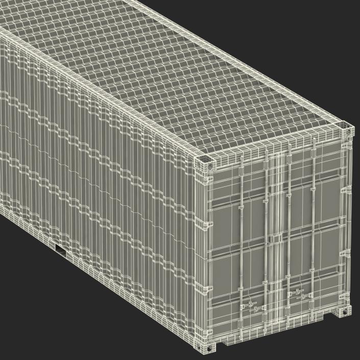 3D model 40 ft High Cube Container Blue