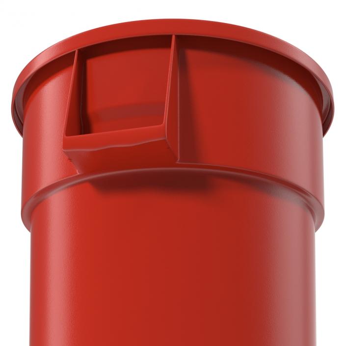 3D Plastic Garbage Can Red model