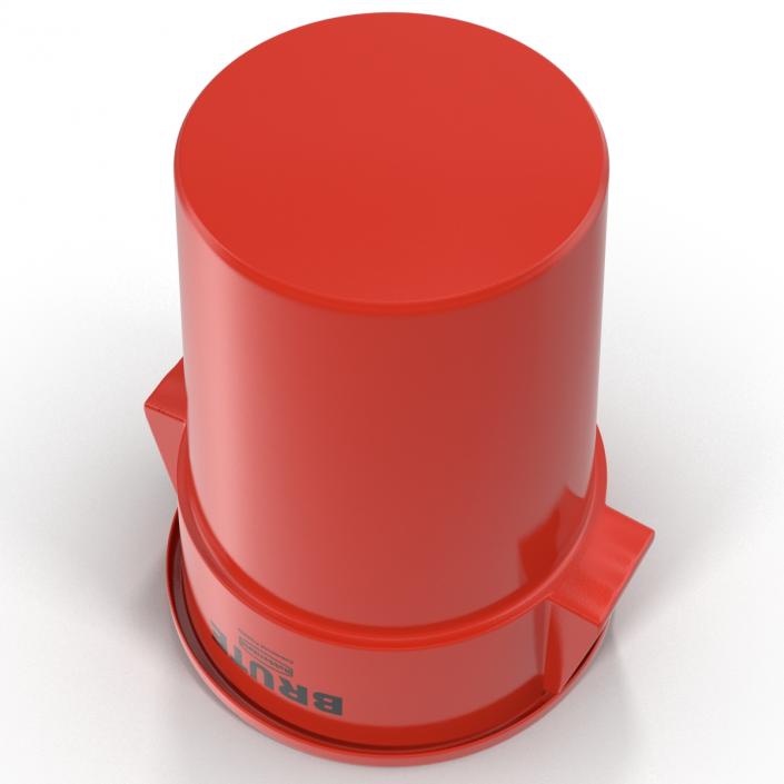 3D Plastic Garbage Can Red model