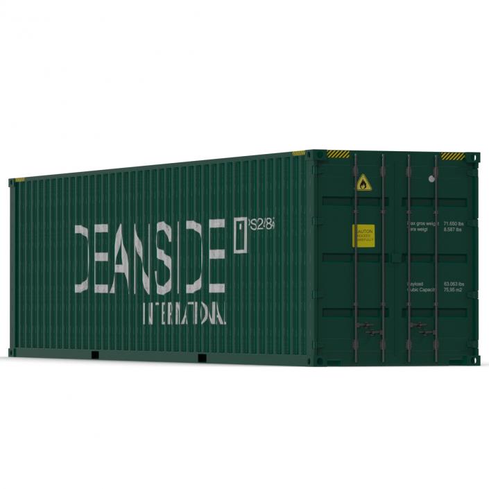 3D 40 ft High Cube Container Green