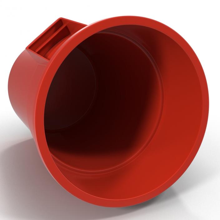 3D Plastic Garbage Can Red model