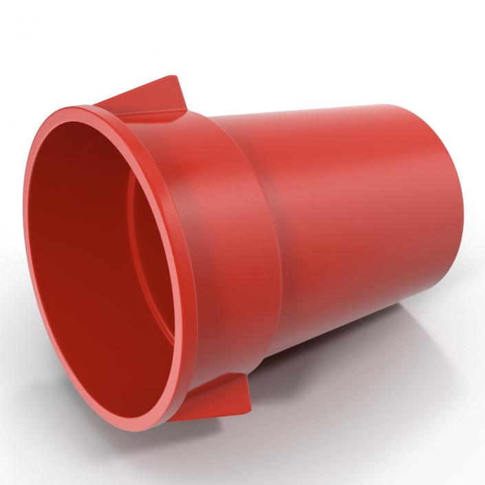 3D Plastic Garbage Can Red model