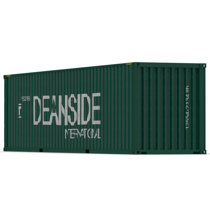 3D 40 ft High Cube Container Green