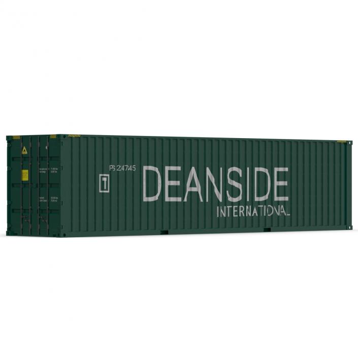 3D 40 ft High Cube Container Green