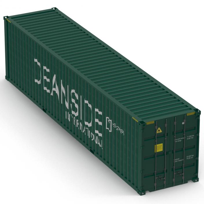 3D 40 ft High Cube Container Green