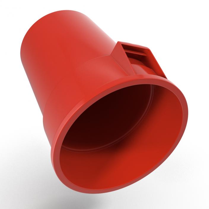 3D Plastic Garbage Can Red model