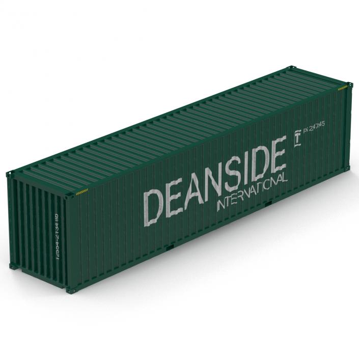 3D 40 ft High Cube Container Green