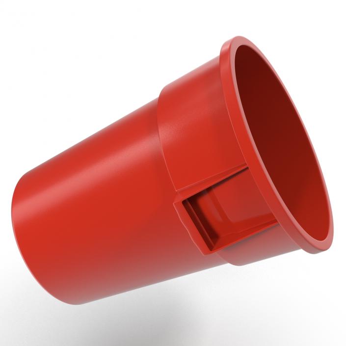 3D Plastic Garbage Can Red model