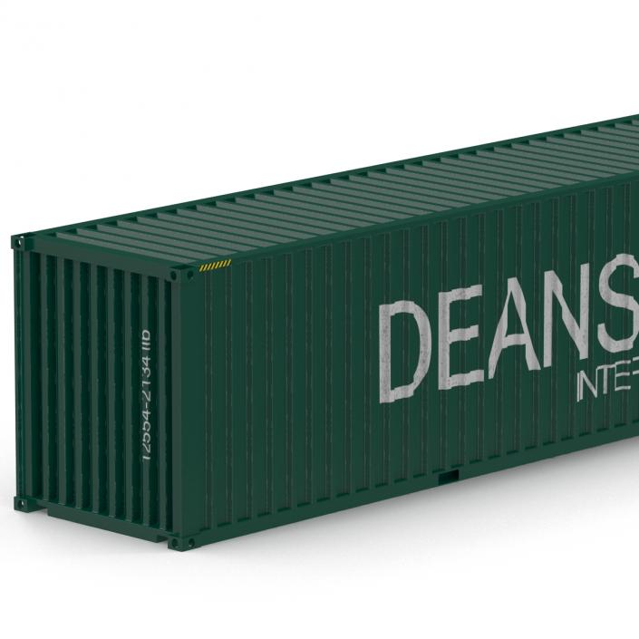 3D 40 ft High Cube Container Green