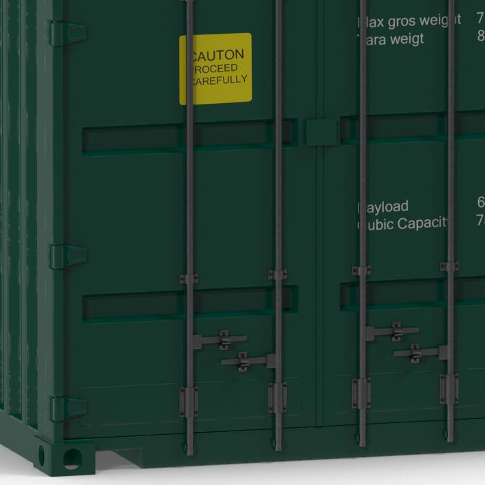 3D 40 ft High Cube Container Green