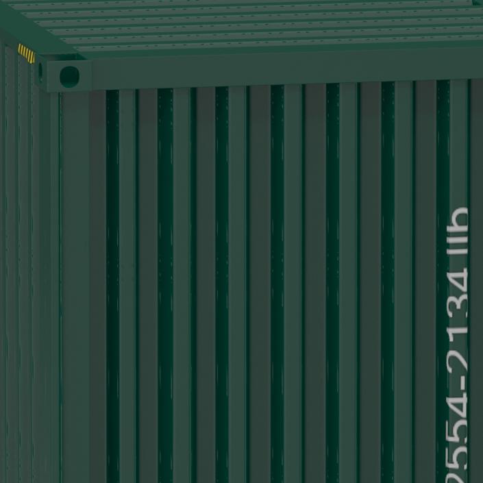 3D 40 ft High Cube Container Green