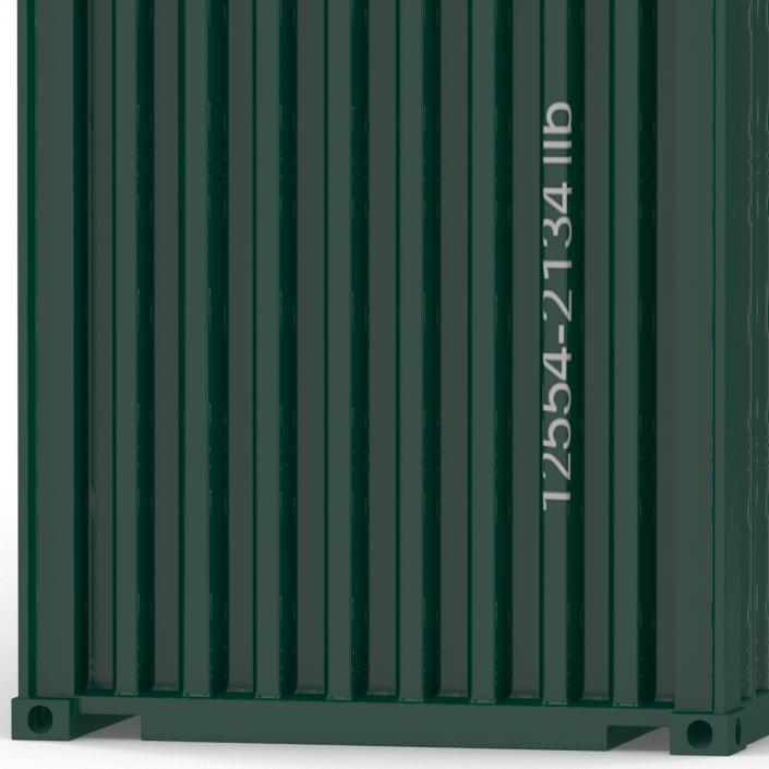 3D 40 ft High Cube Container Green