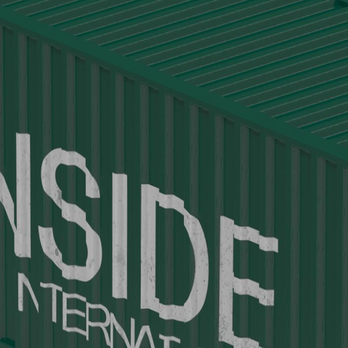 3D 40 ft High Cube Container Green