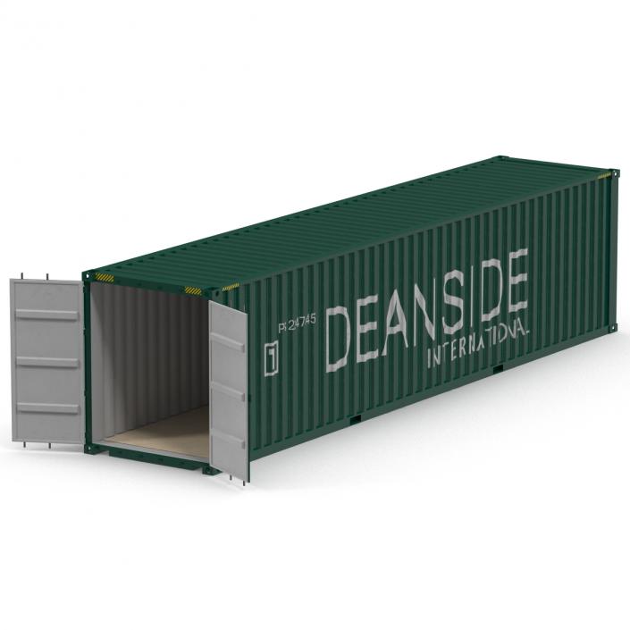 3D 40 ft High Cube Container Green