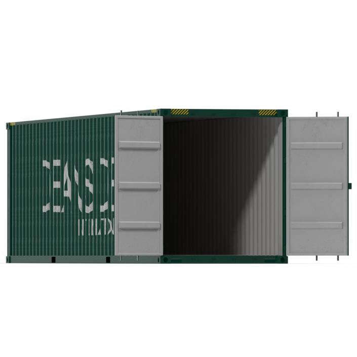 3D 40 ft High Cube Container Green