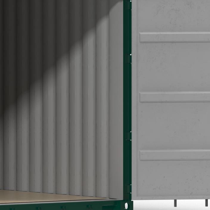 3D 40 ft High Cube Container Green