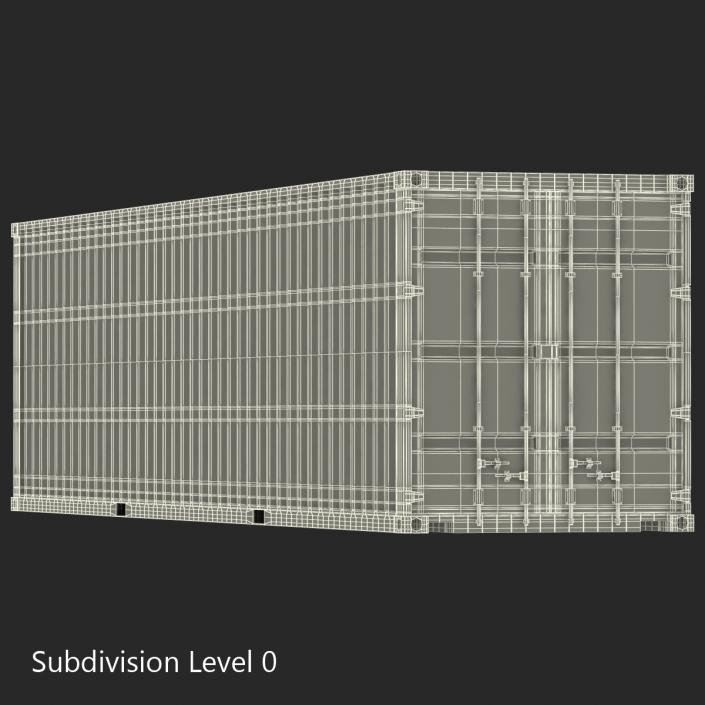 3D 40 ft High Cube Container Green