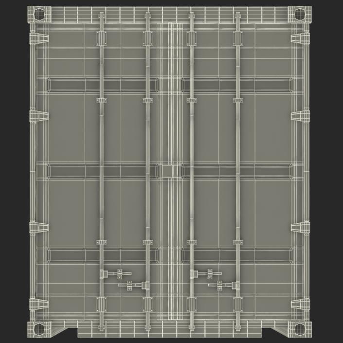 3D 40 ft High Cube Container Green