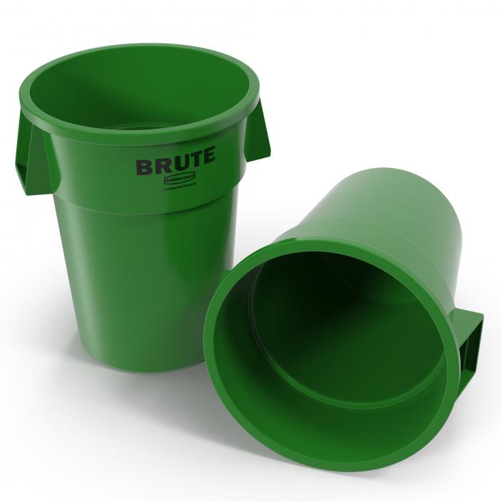 3D model Plastic Garbage Can Green