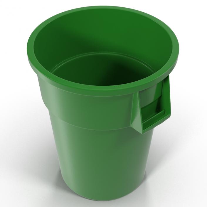 3D model Plastic Garbage Can Green