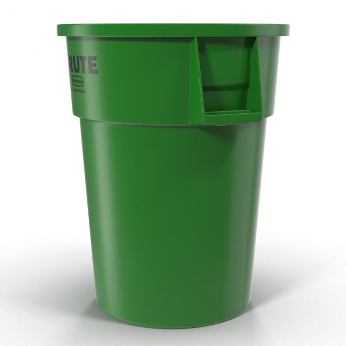 3D model Plastic Garbage Can Green