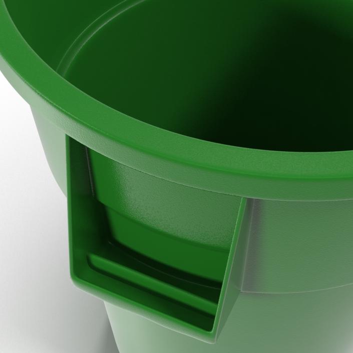 3D model Plastic Garbage Can Green