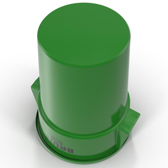 3D model Plastic Garbage Can Green