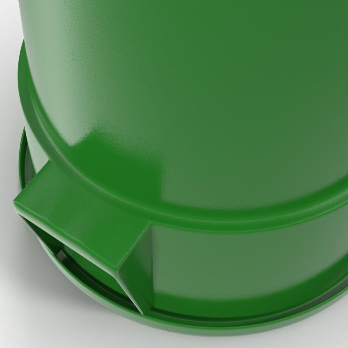 3D model Plastic Garbage Can Green