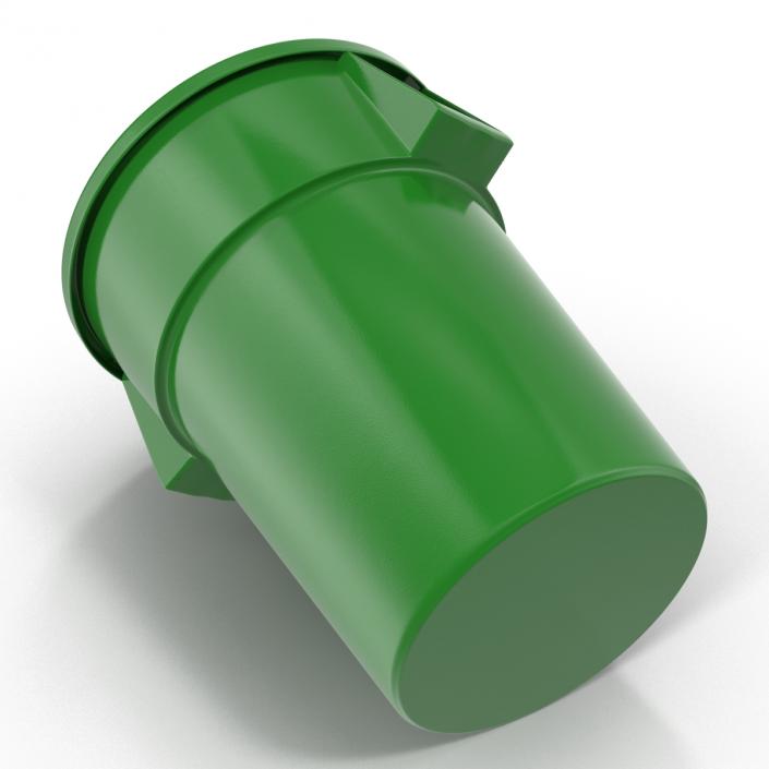 3D model Plastic Garbage Can Green