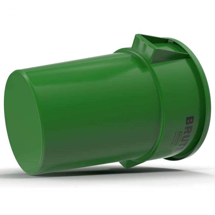 3D model Plastic Garbage Can Green