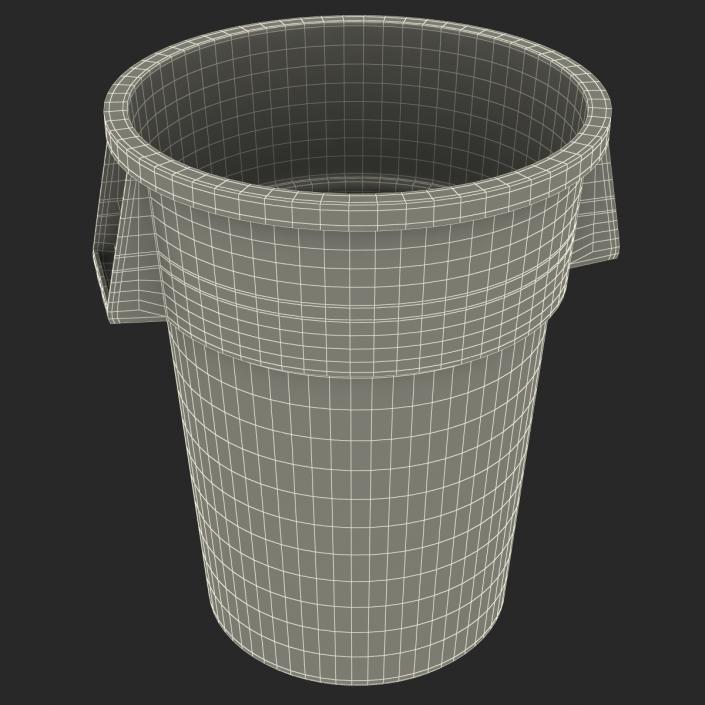 3D model Plastic Garbage Can Green