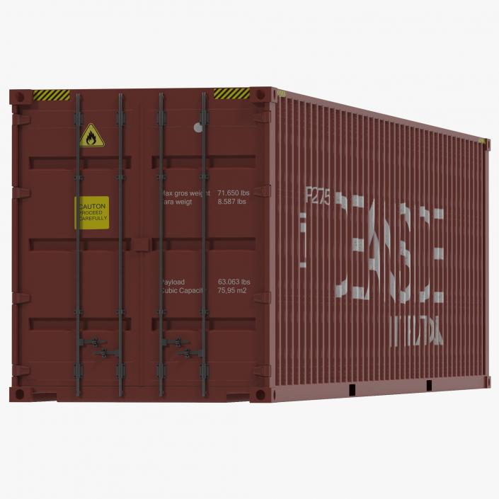 40 ft High-Cube Container Red 3D model